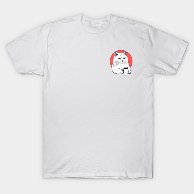 White Coffee Cats Original Aesthetic Tribute 〶 T-Shirt by Terahertz'Cloth